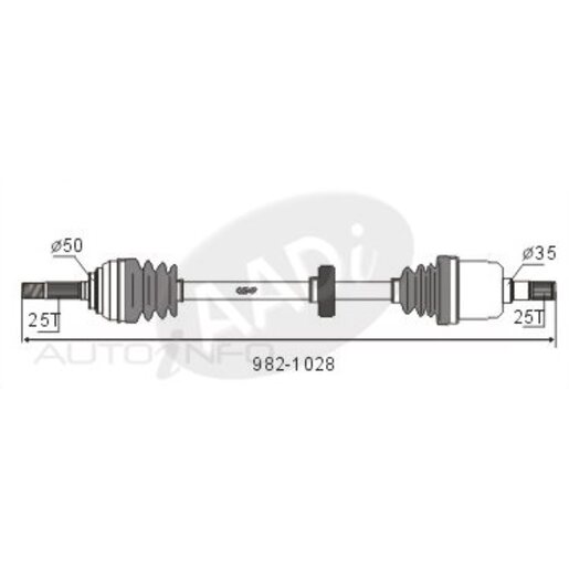 Protex Protrain - Rebrand (AADi-GSP) Drive Shaft - Transverse/CV Shaft - PSA741