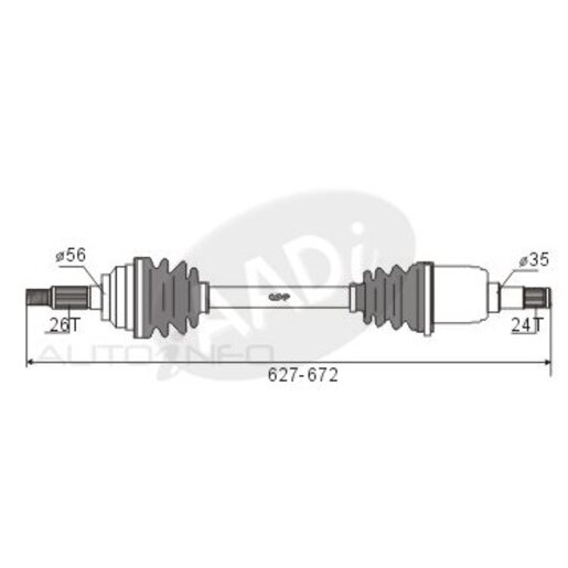 Protex Protrain - Rebrand (AADi-GSP) Drive Shaft - Transverse/CV Shaft - PSA792