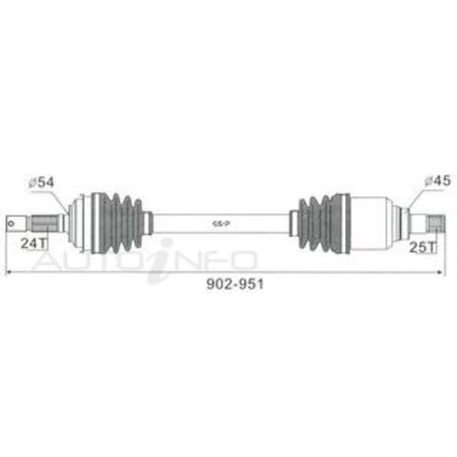 Protex Protrain - Rebrand (AADi-GSP) Drive Shaft - Transverse/CV Shaft - PSA719