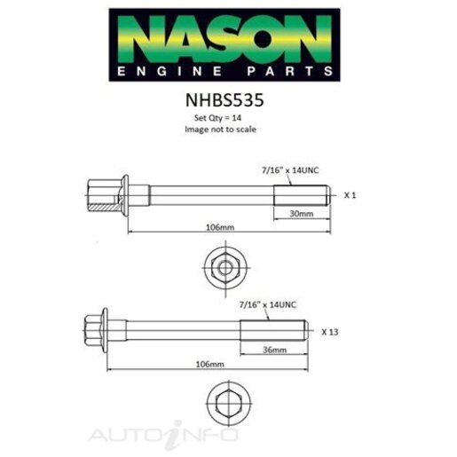 Nason Cylinder Head Bolt Set - NHBS535