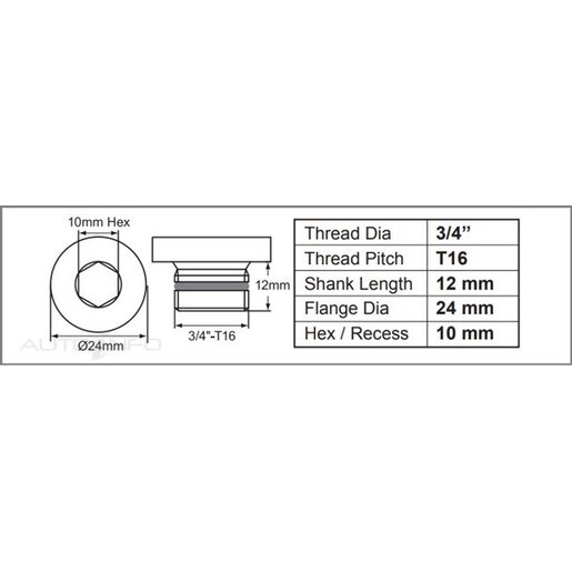 SmartO Oil Sump Plug & Gasket/Washer/Seal - R21PB1PB5