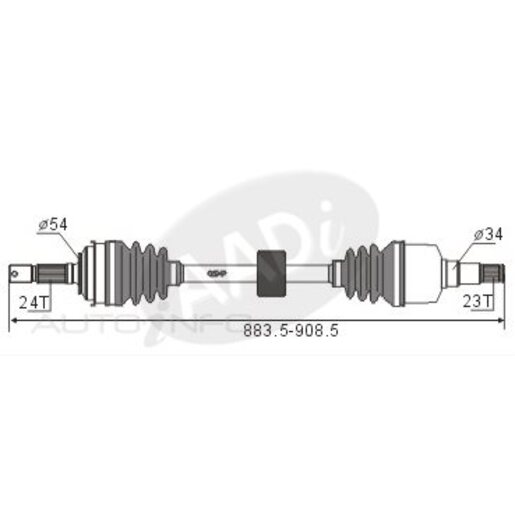 Protex Protrain - Rebrand (AADi-GSP) Drive Shaft - Transverse/CV Shaft - PSA480