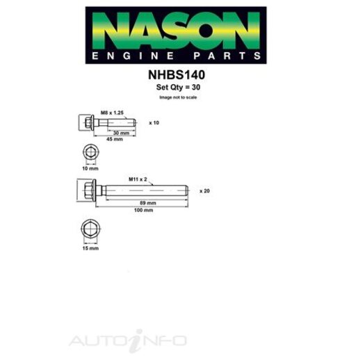 Nason Cylinder Head Bolt Set - NHBS140