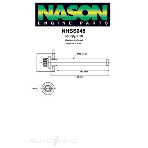 Nason Cylinder Head Bolt Set - NHBS048