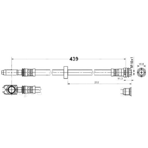 Protex Hydraulic Hose - Front - H3026