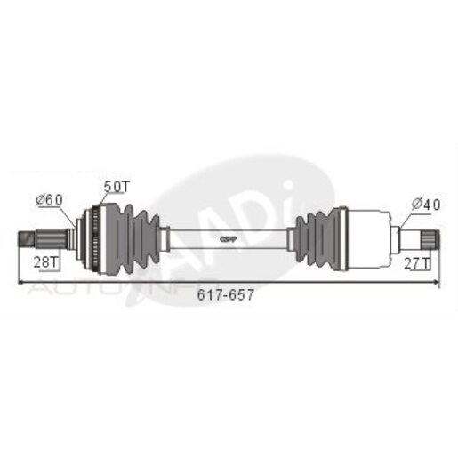 Protex Protrain - Rebrand (AADi-GSP) Drive Shaft - Transverse/CV Shaft - PSA343