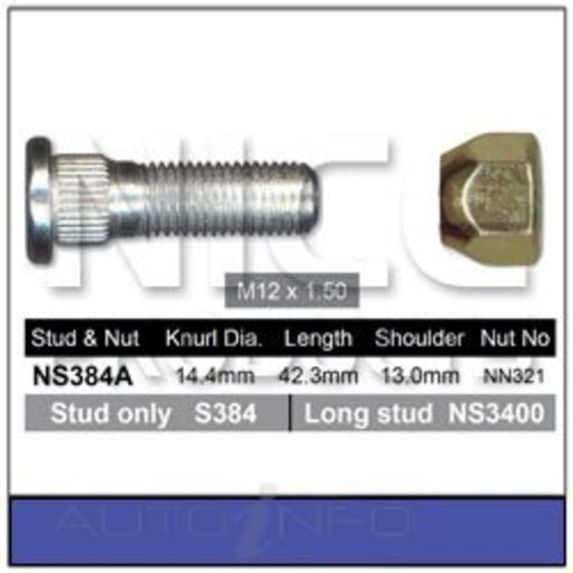 Nice Products Wheel Stud & Nut Set - NS384A