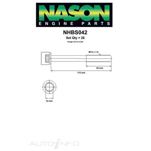Nason Cylinder Head Bolt Set - NHBS042