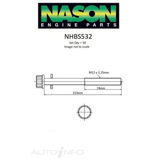 Nason Cylinder Head Bolt Set - NHBS532