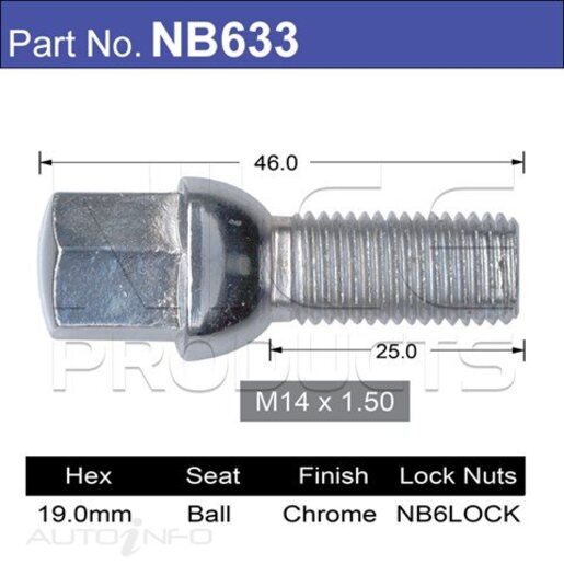 Nice Products Wheel Bolt - NB633