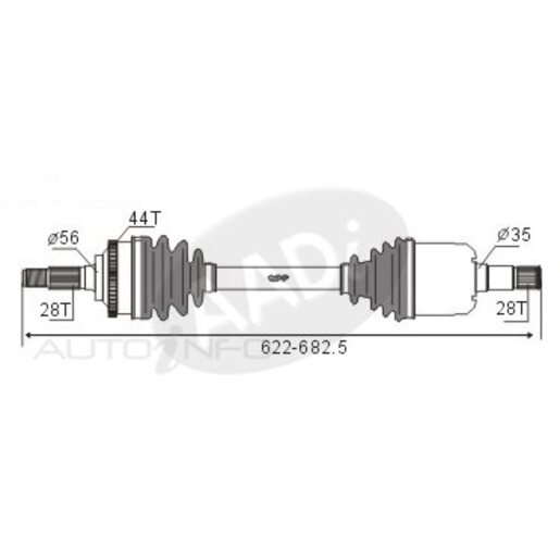 Protex Protrain - Rebrand (AADi-GSP) Drive Shaft - Transverse/CV Shaft - PSA503A