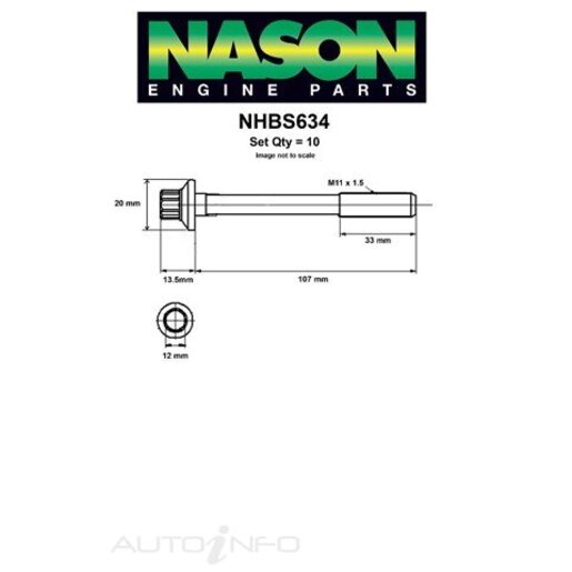 Nason Cylinder Head Bolt Set - NHBS634