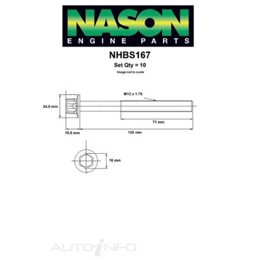 Nason Cylinder Head Bolt Set - NHBS167