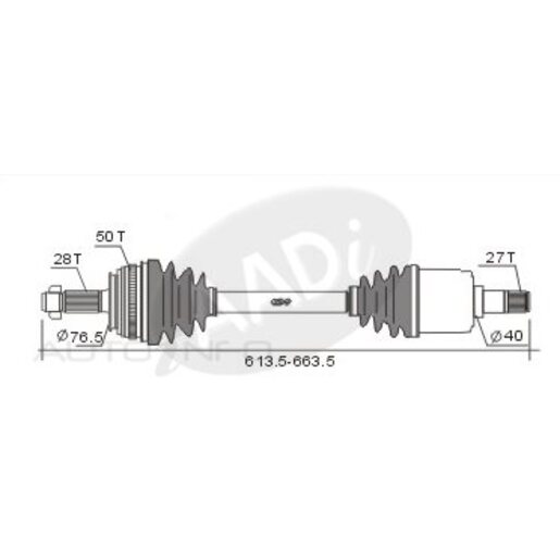 Protex Protrain - Rebrand (AADi-GSP) Drive Shaft - Transverse/CV Shaft - PSA926A