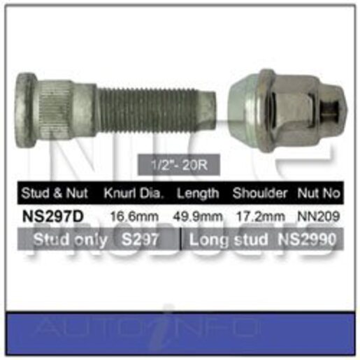 Nice Products Wheel Stud & Nut Set - NS297D