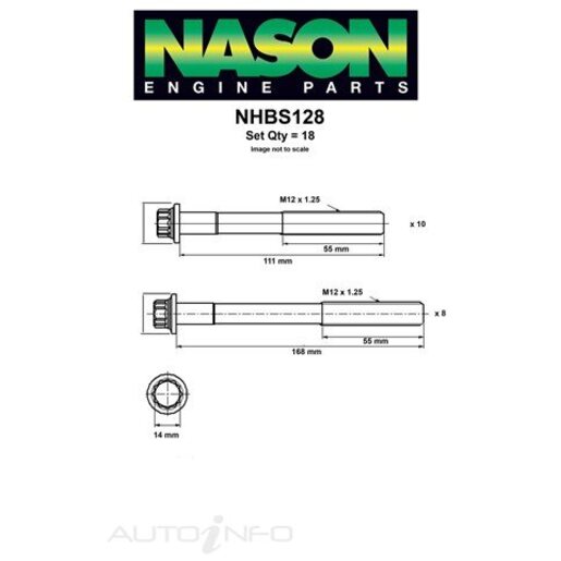 Nason Cylinder Head Bolt Set - NHBS128