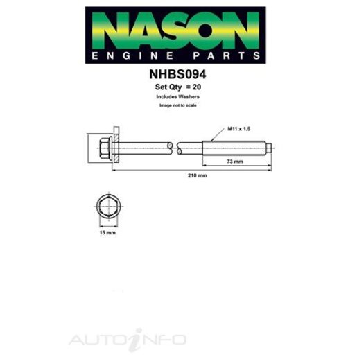 Nason Cylinder Head Bolt Set - NHBS094