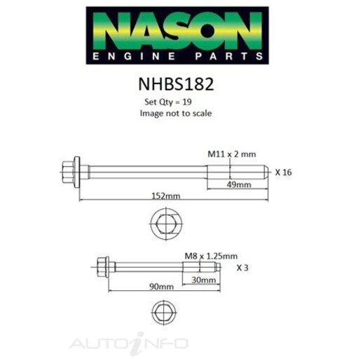 Nason Cylinder Head Bolt Set - NHBS182