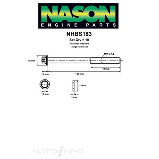 Nason Cylinder Head Bolt Set - NHBS183