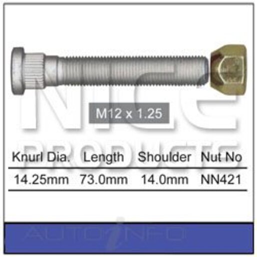 Nice Products Wheel Stud & Nut M12 x 1.25 SP26523