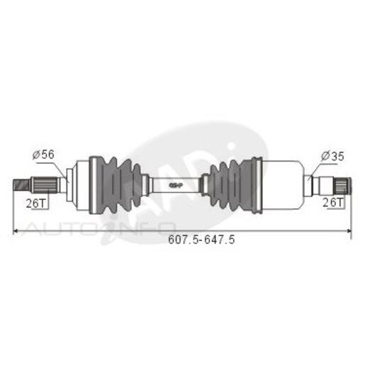 Protex Protrain - Rebrand (AADi-GSP) Drive Shaft - Transverse/CV Shaft - PSA441