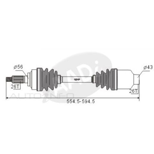 Protex Protrain - Rebrand (AADi-GSP) Drive Shaft - Transverse/CV Shaft - PSA442