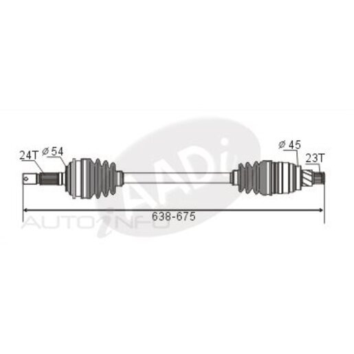 Protex Protrain - Rebrand (AADi-GSP) Drive Shaft - Transverse/CV Shaft - PSA763