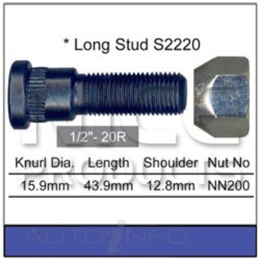 Nice Products Wheel Stud & Nut 1/2" SP40323