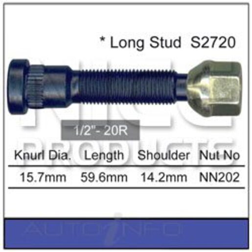 Nice Products Wheel Stud & Nut Set 1/2" 60.1mm - NS226