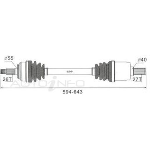 Protex Protrain - Rebrand (AADi-GSP) Drive Shaft - Transverse/CV Shaft - PSA432