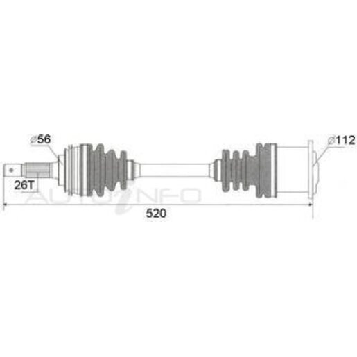 Protex Protrain - Rebrand (AADi-GSP) Drive Shaft - Transverse/CV Shaft - PSA811