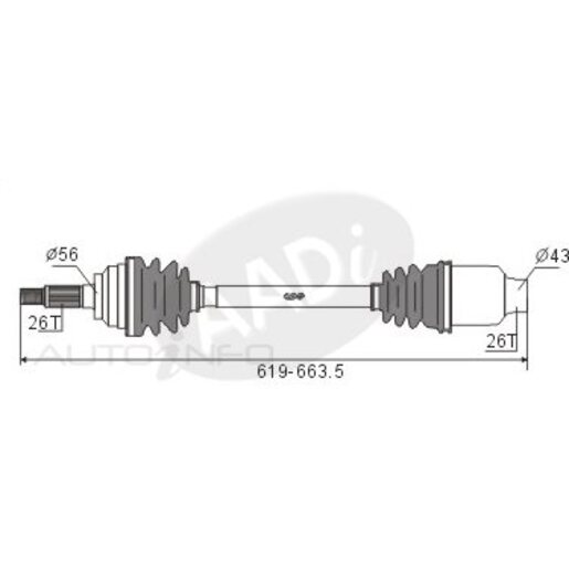 Protex Protrain - Rebrand (AADi-GSP) Drive Shaft - Transverse/CV Shaft - PSA444