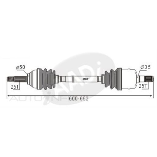 Protex Protrain - Rebrand (AADi-GSP) Drive Shaft - Transverse/CV Shaft - PSA397