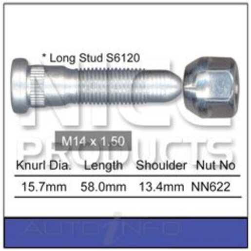 Nice Products Wheel Stud & Nut Set - NS612