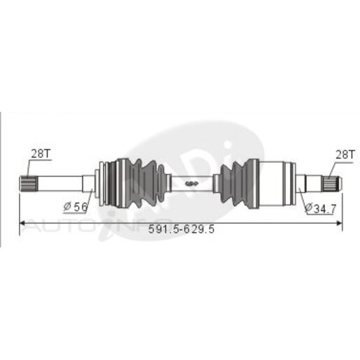 Protex Protrain - Rebrand (AADi-GSP) Drive Shaft - Transverse/CV Shaft - PSA749