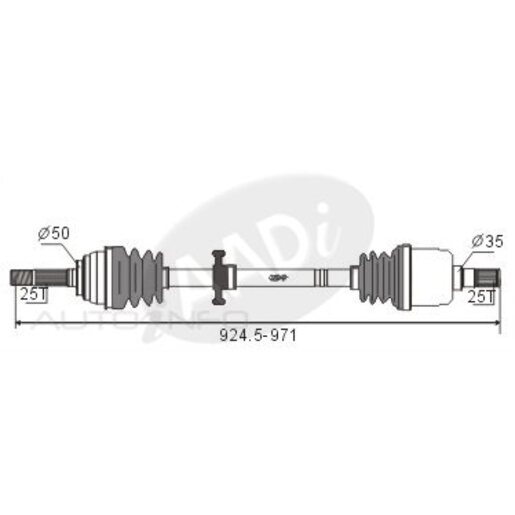 Protex Protrain - Rebrand (AADi-GSP) Drive Shaft - Transverse/CV Shaft - PSA447