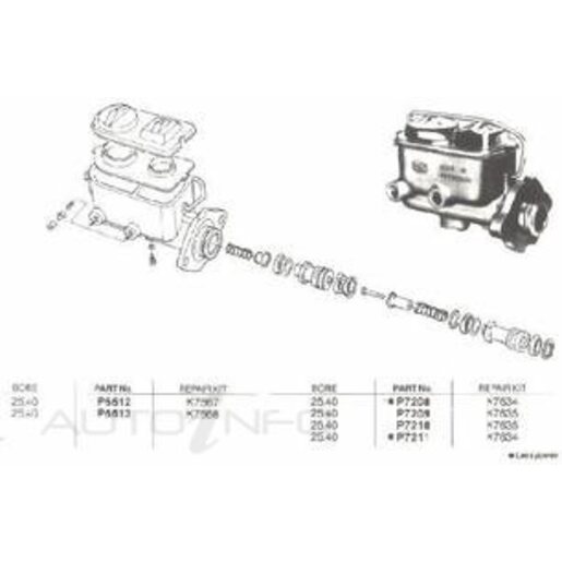 Protex Brake Master Cylinder - P7208