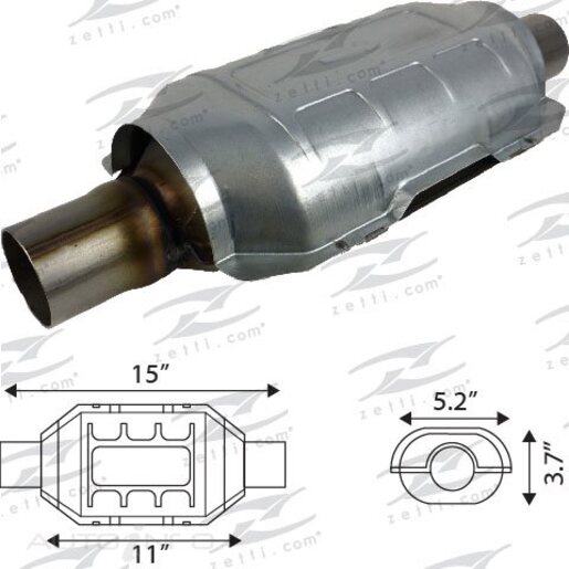 PETROL OVAL CERAMIC - EURO II INLETOUTLET DIA 57.2MM 2-14 CPSI 400 CAPACITY UP TO 2.0L STANDARD BODY