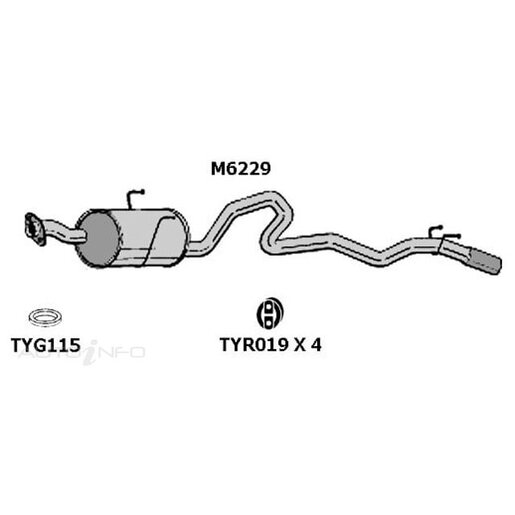 Redback Rear Muffler Std Replacement - M6229