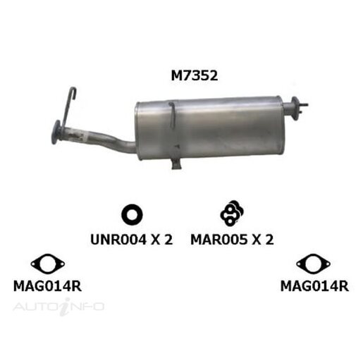 Redback Front Muffler Std Replacement - M7352