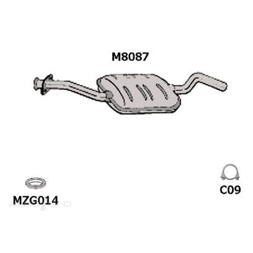 Redback Front Muffler Std Replacement - M8087