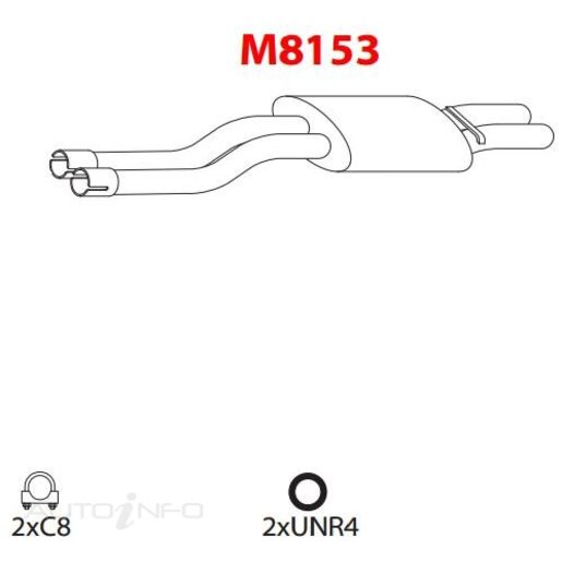 Redback Rear Muffler Std Replacement - M8153