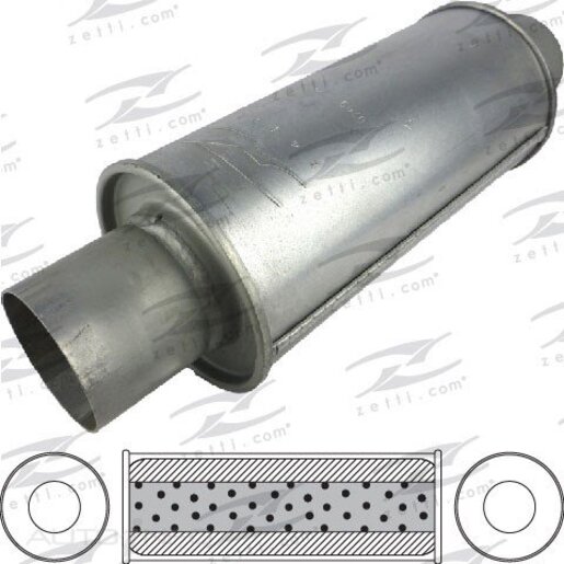 RESONATOR - 125MM 5 ROUND 300MM 12 LONG 63MM 2-12 CENTER CENTER STRAIGHT THROUGH MILD STEEL