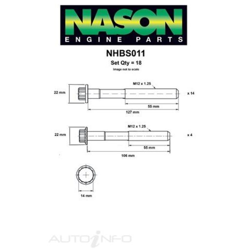 Nason Cylinder Head Bolt Set - NHBS011