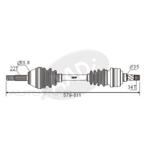 Protex Protrain - Rebrand (AADi-GSP) Drive Shaft - Transverse/CV Shaft - PSA716