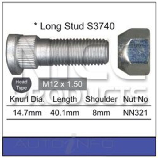 Nice Products Wheel Stud & Nut Set - NS374