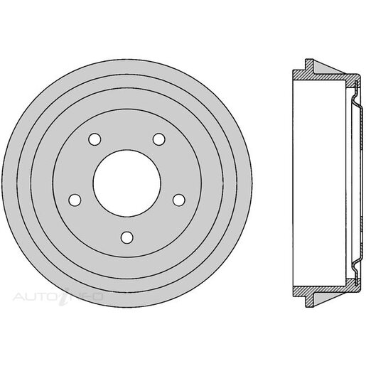 Protex Brake Drum - Front - DRUM4115