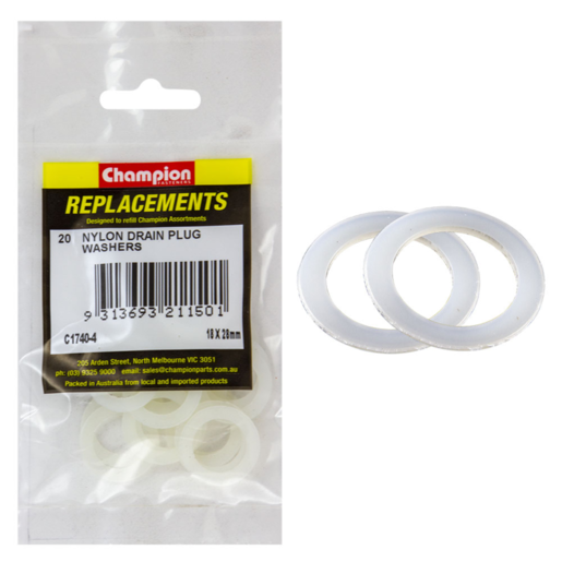 Champion Washers Flat Nylon 18mm x 28mm x 1/32in - C1740-4