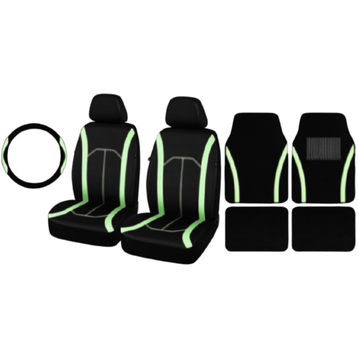 Streetwize 7Pc Glow In The Dark Seat Cover Pack - SWGLOW7PK
