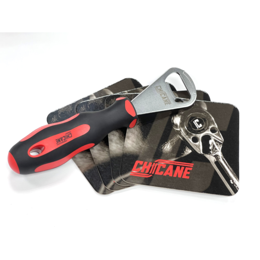 Chicane Beer Opener & Coaster Set - CH4025P 